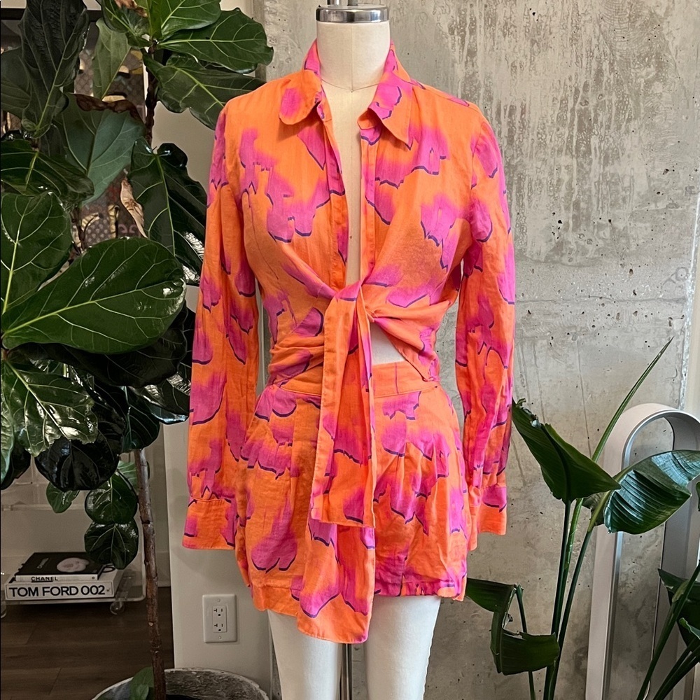 Reiss Orange And Pink Women's Short Set